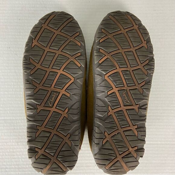 Clarks Leather Slippers Men’s Size 11 Indoor Outdoor Rubber Soles Comfort Cabin - Picture 5 of 11